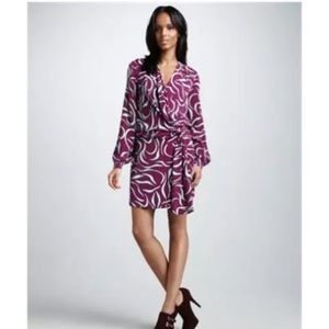 DVF Dora Lily Crepe Draped Silk Dress